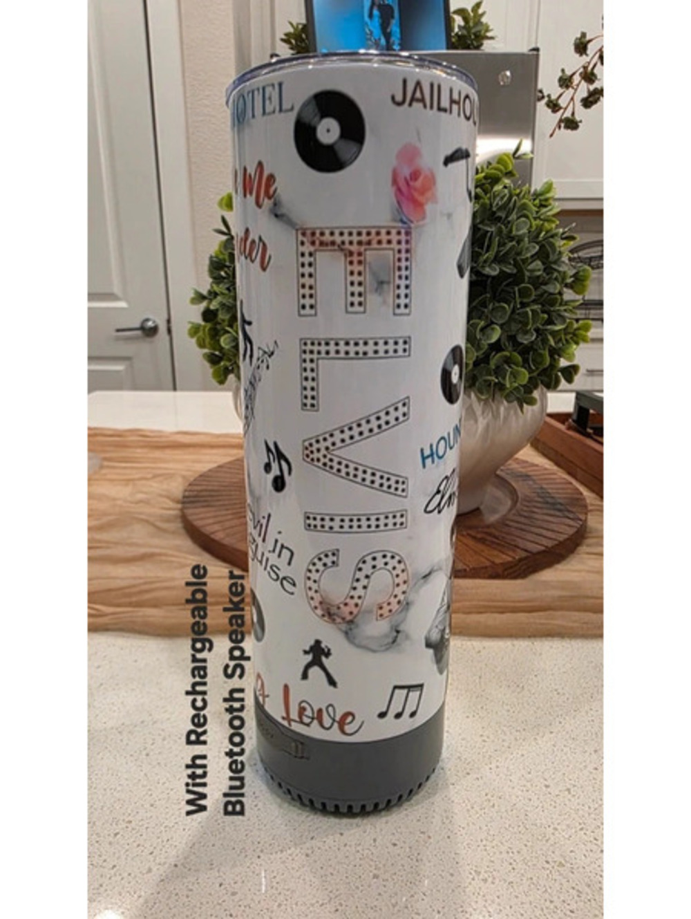 Elvis Presley Music 20oz Tumbler with Bluetooth Speaker